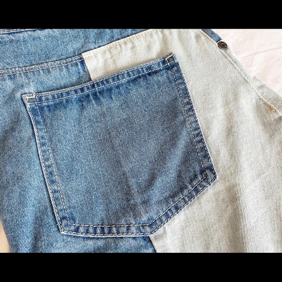 Cotton On 2-Tone Denim A-Line Mini Skirt. Size: 10 - Picture 3 of 4
